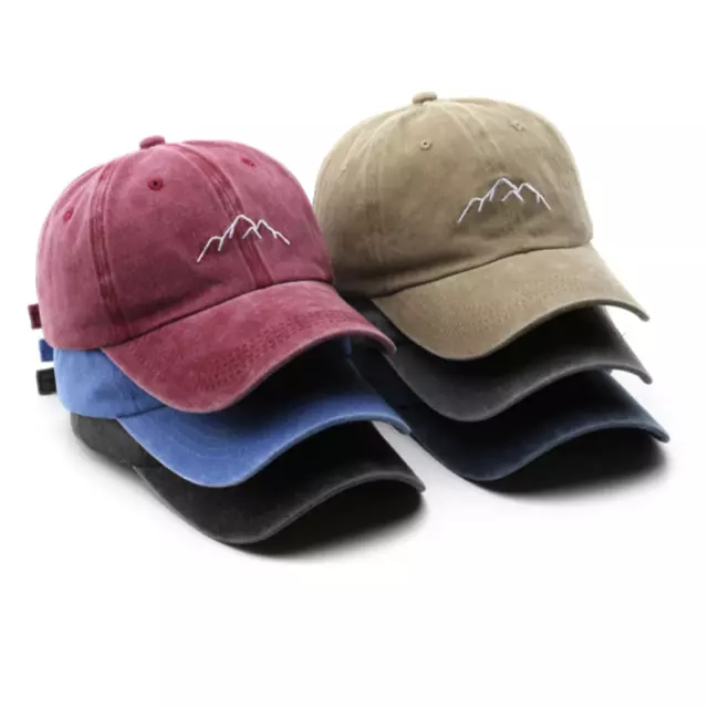 Mountain Embroidery Baseball Cap Washed Cotton Dad Hat Streetwear Sports Hat