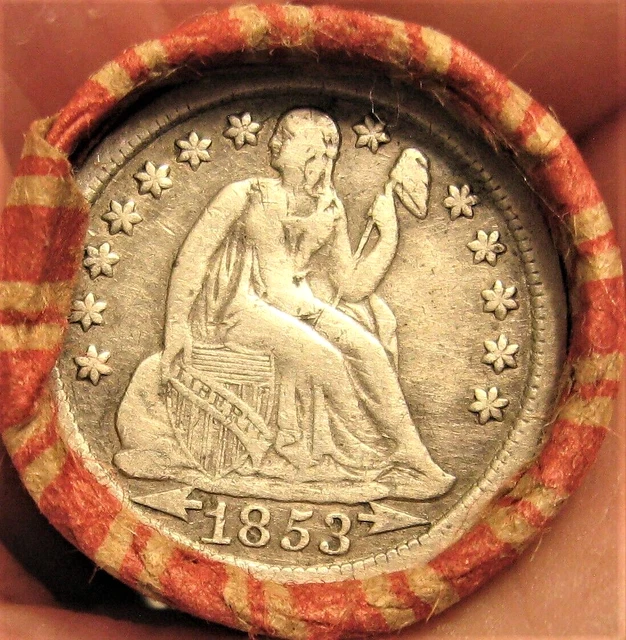 Wheat Penny Roll 1853 Arrows Seated Liberty Dime Sharp  Detail & Indian Head Rev