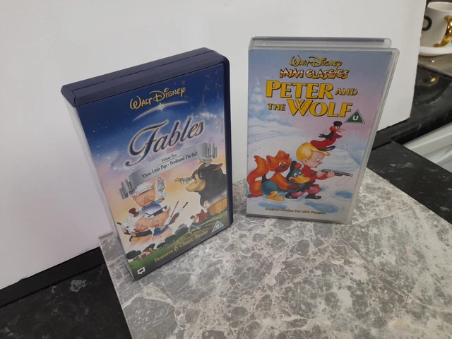 DISNEY VHS TAPES rare 2 x tapes..peter and the wolf..fables volume5 EUR ...