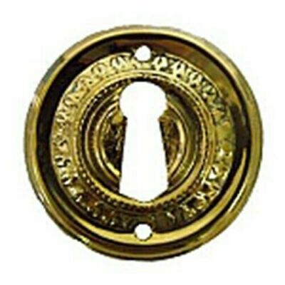 Round Antique Brass Eastlake Keyhole Escutcheon | New