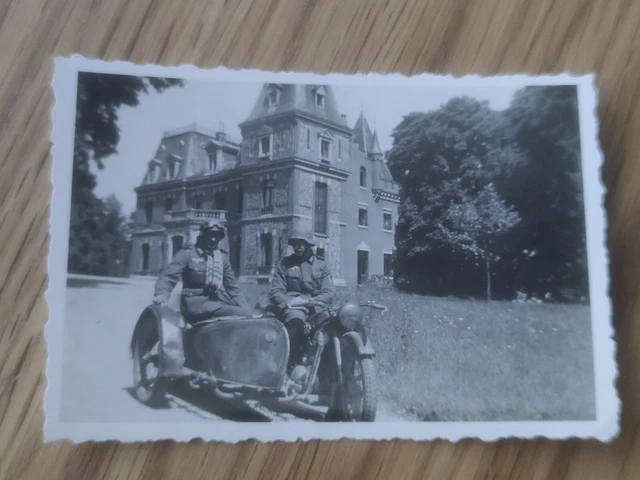Wk2 foto wehrmacht Soldat Motorrad Krad Kradmelder Front