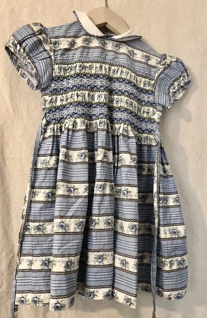 Abito vintage fatto a mano per ragazze e mutandine abbinate - taglia 5 anni