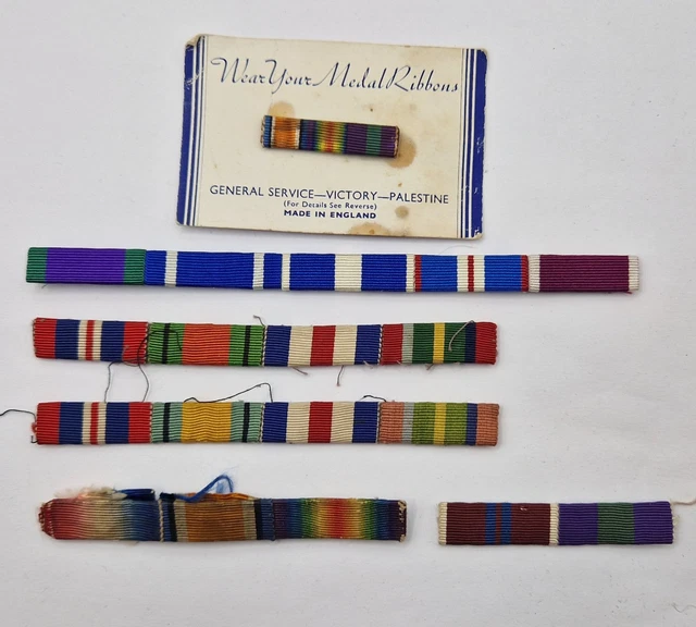 Service Ribbon Ww1 WW1/WW2 & LATER British Army Medal Ribbon Bar Collection £9.99 ...