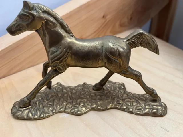 Vintage Stallion Horse Statue Old Wax Method