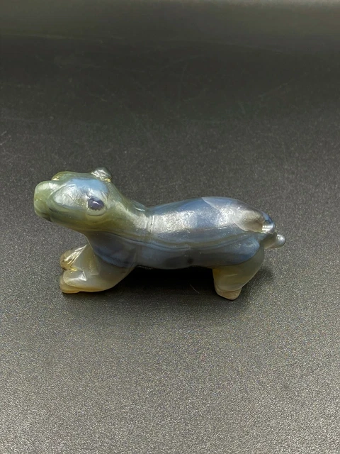 Antique Ancient PYU dynasty Tiger Figure carved Bead In Agate stone 4