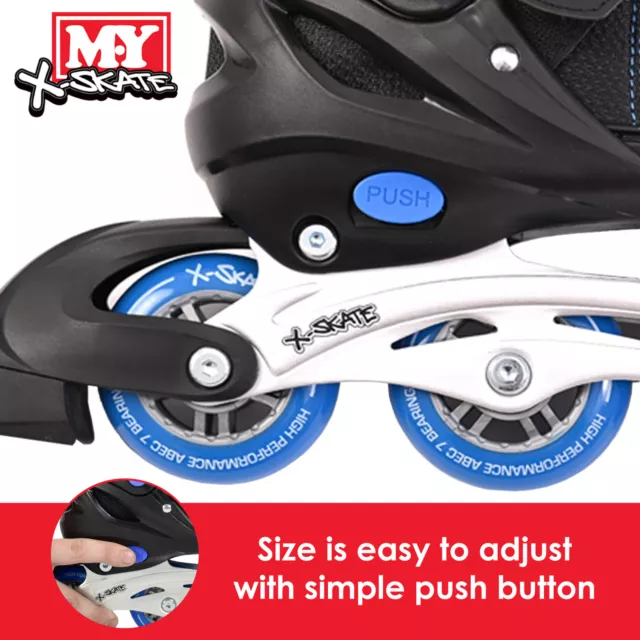 M.Y X-Skate Adjustable Inline Roller Skates with Built In Adjusters Roller Boots 3