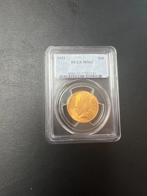 1932-P $10.00 Indian Head Eagle Gold Coin, Ms63 - Pcgs
