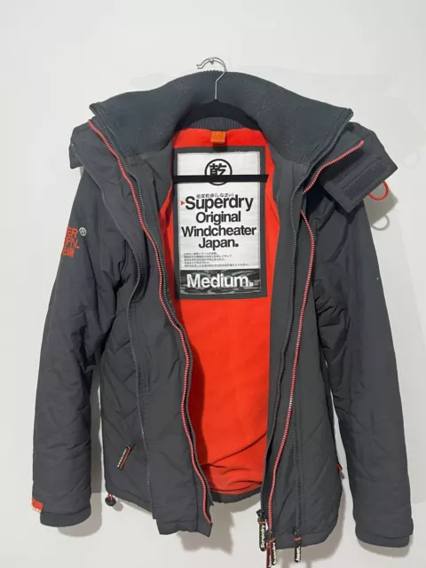 Superdry quilted hooded polar windcheater top