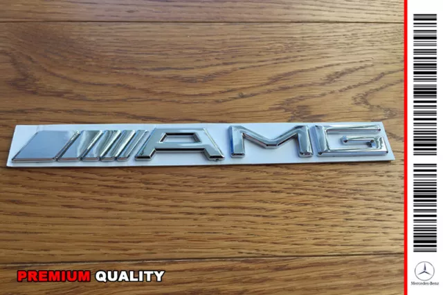 ✨STEMMA LOGO ADESIVO "MERCEDES-BENZ AMG" EFFETTO 3D SILVER METALLO (18x1,80) ✨