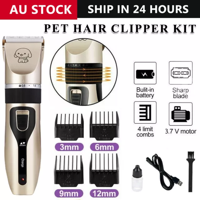 Dog Electric Clipper Comb Set Hair Trimmer Blade Cat Pet Grooming Horse Cordless