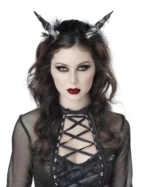 Twilight Temptress Horns Black Fancy Dress Up Halloween Adult Costume Accessory