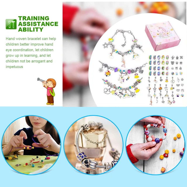 DIY Charm Bracelet Beads Jewelry Making Kit Arts Crafts for Kids (Multicolor) Fr 3