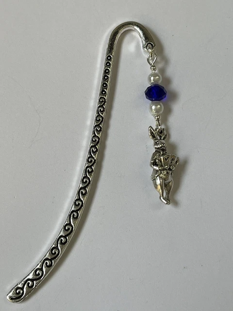 ALICE IN WONDERLAND WHITE RABBIT BOOKMARK with Tibetan Silver Charm. in gift bag 3