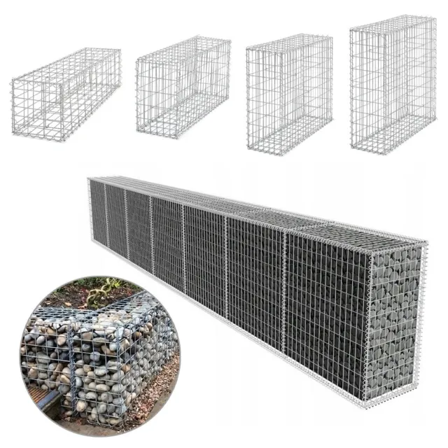 Outdoor Gabion Stone Basket Cages Retaining Wall Heavy Duty Box 4mm Wire Fence