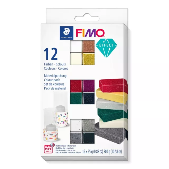 STAEDTLER 8013 C12-1 FIMO Effect Oven Hardening Modelling Clay 12 x  (US IMPORT)