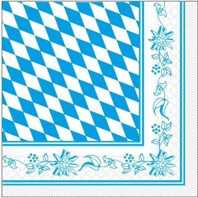 100 3-lagige Servietten Mank Bayern 33x33cm 1/4 Falz 88823