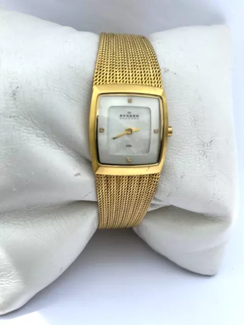 Skagen of Denmark Womens   Quartz 3 ATM 380XSGBW  Gold Plated Bracelet Watch