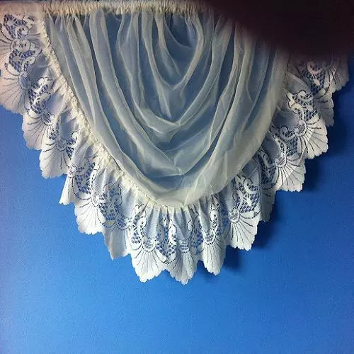 Stunning,Michelle Woven Voile Swags Trimmed With 6" Jacquard Lace In Two Sizes.