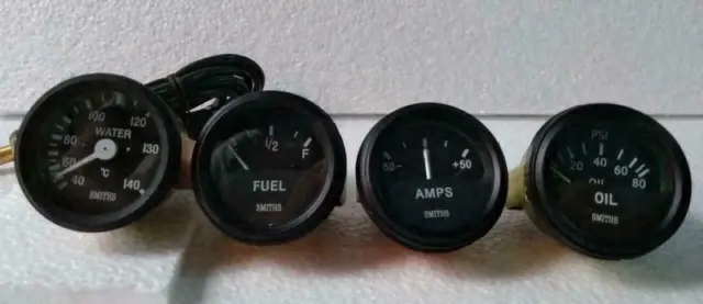 Smiths replica Temp Gauge Fuel gauge Amp gauge Electrical Oil Pressure gauge Kit