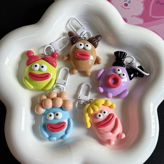 Cute Sausage Mouth Pendant Resin Big Mouth Keyring Funny Clown Keychain  Girls