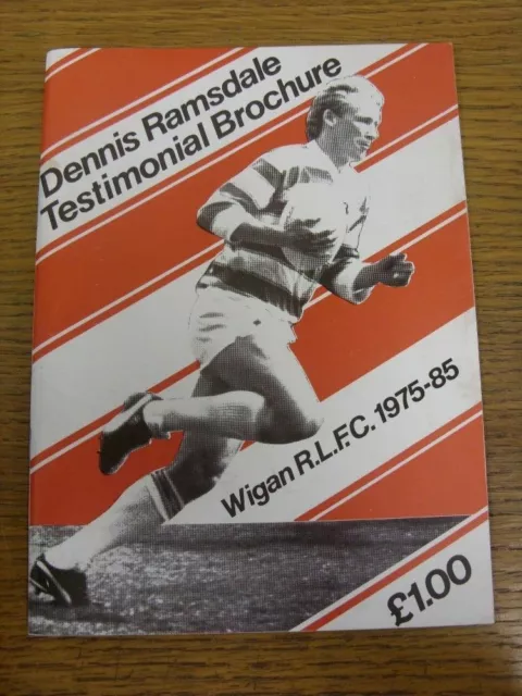 1985/1986 Rugby League: Wigan - Dennis Ramsdale Testimonial Souvenir Brochure, 1