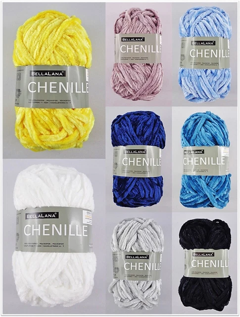 50g BellaLana Chenille Samt Glanz Wolle Garn zum Stricken Häkeln GP 33,80€/1kg