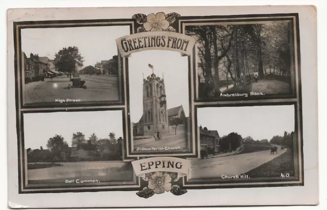 1915 RP Postcard Multiview Epping Essex