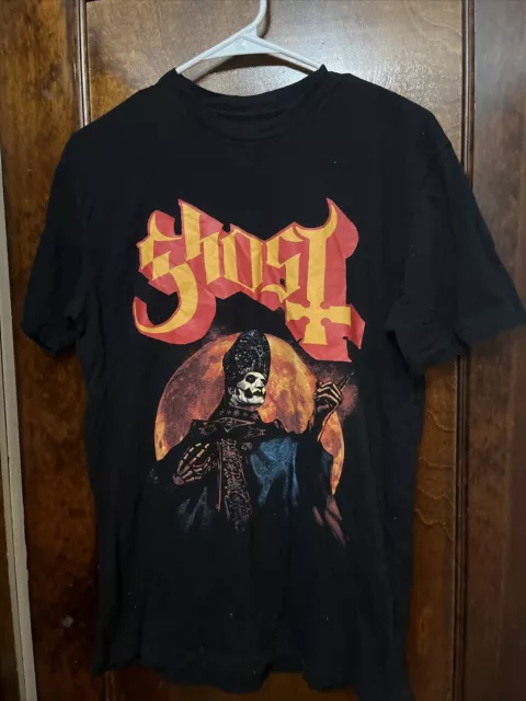 GHOST Band RARE Tour T-Shirt Pre Imperatour US 2022 Pope Mens MEDIUMCROSS PIN