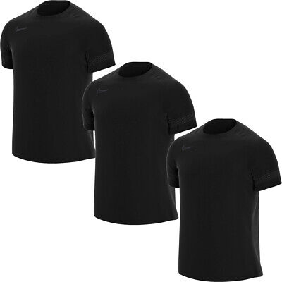 Nike Bambini Ragazzi Academy T-shirt manica corta T Shirt Calcio Top Jersey Nero
