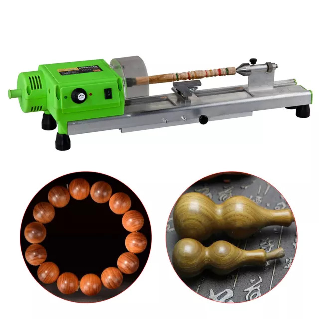 480W Industrial Mini Lathe Bead Polisher Machine DIY Craft for Wooden Processing