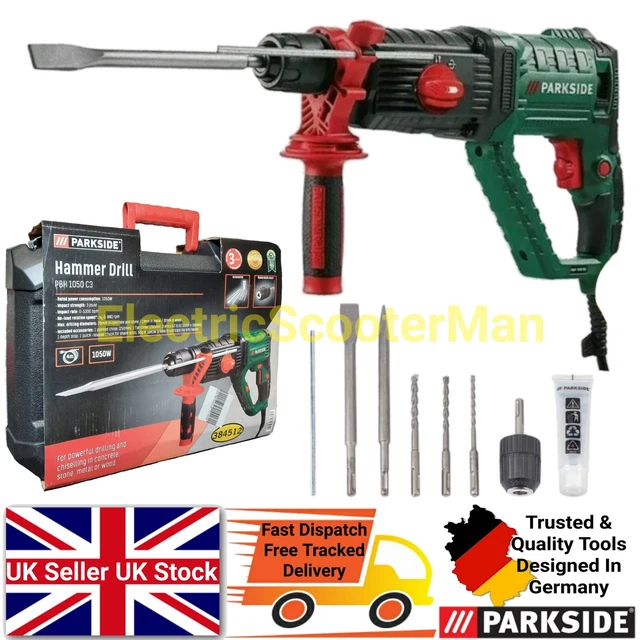 PARKSIDE 1050W HAMMER Drill Quick Release Chuck With SDS Plus System
