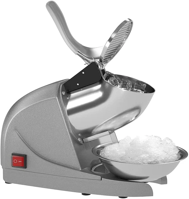 Ice Shaver Prevent Splash Electric Three Blades Snow Cone Maker Stainless Steel