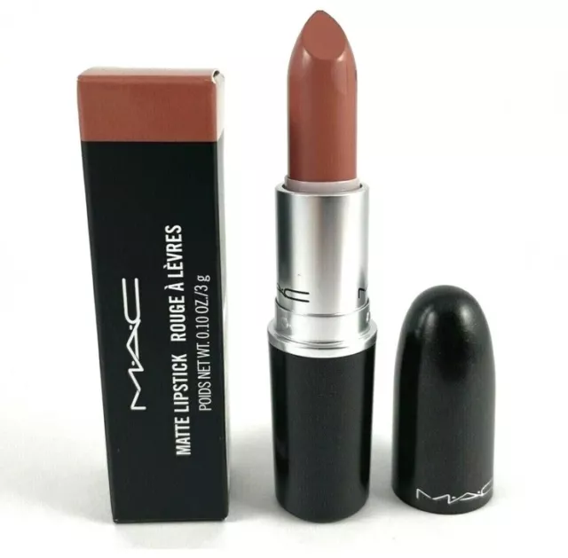 MAC Velvet Teddy 617 Matte Lipstick FULL SIZE .10 oz Deep Tone Beige New in Box