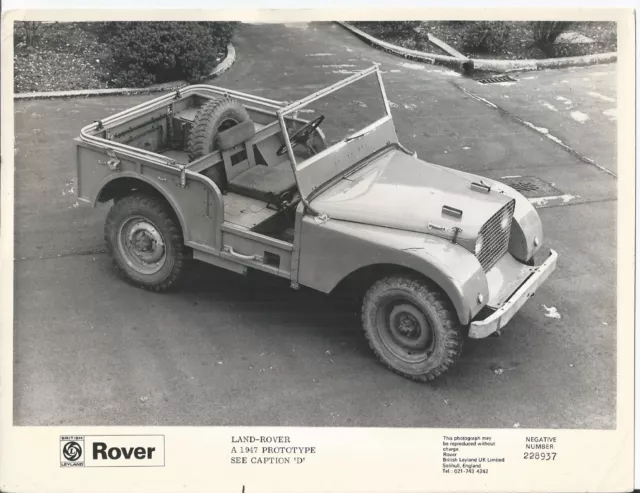 1947 Land Rover Prototype B/W Photograph