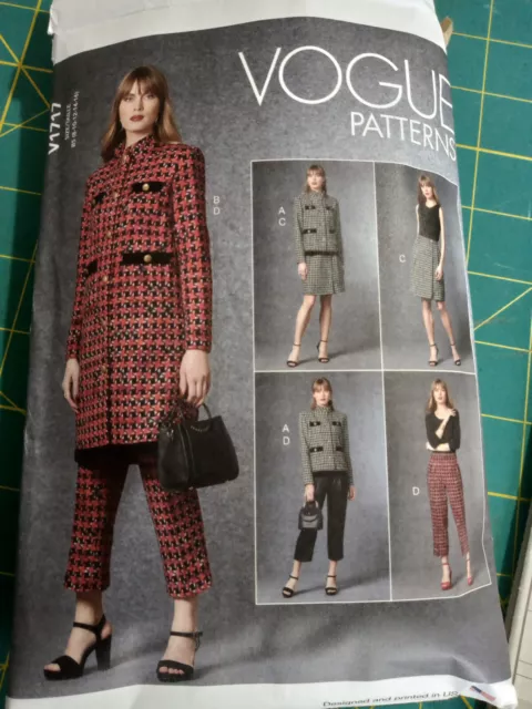 Vogue SEWING PATTERN V1717 Suit-Jacket,Wrap Skirt & Trousers  unfolded but uncut