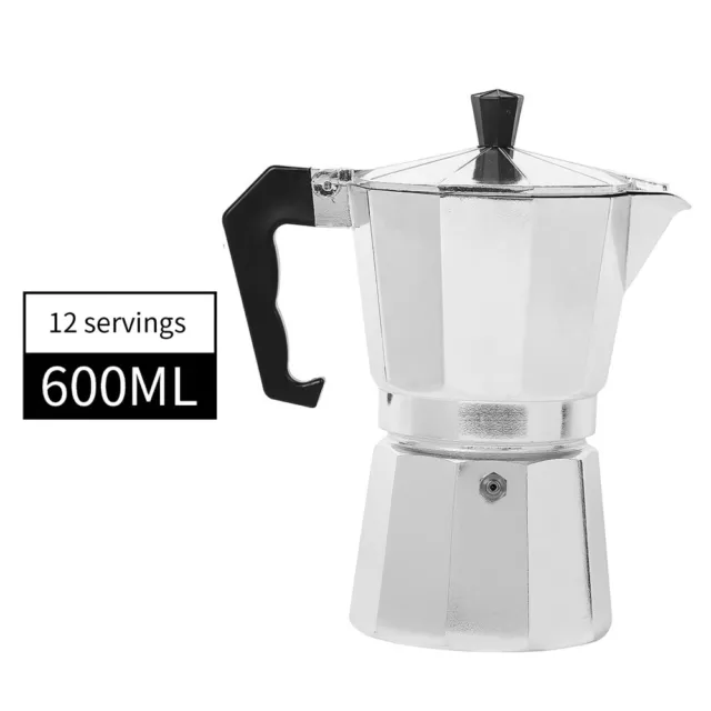 450/600ml Espressomaschine Herd Top Perkolator 9/12 Tassen Mokka Topf Latte
