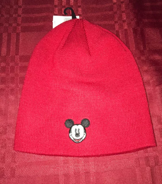 Disney Parks Mickey Mouse Beanie Knit Hat Cap Adult New