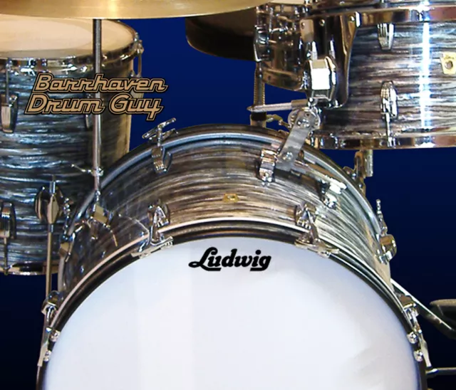 LUDWIG, 60S VINTAGE, Repro Logo Adhesive Vinyl Decal, for Bass Drum