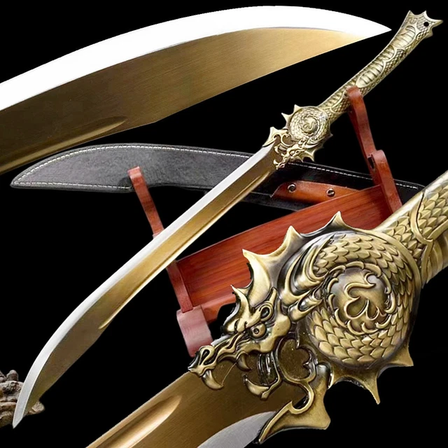 GOLD DRAGON BROADSWORD Sword High Manganese Steel KungFu Da Dao Metal