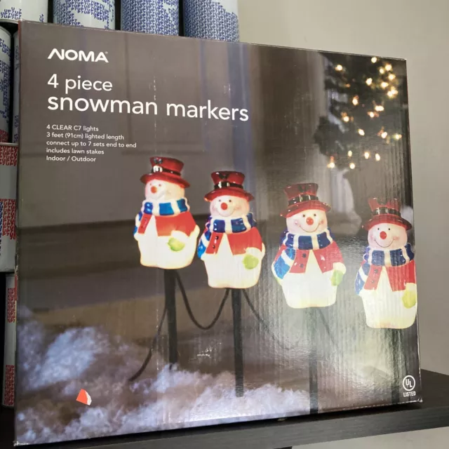 Noma Set Of 4 Holographic Christmas Tree Pathway Markers Tested And Work