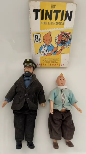 TinTin & Captain Haddock Dolls - Vintage. TINTIN paperback Book