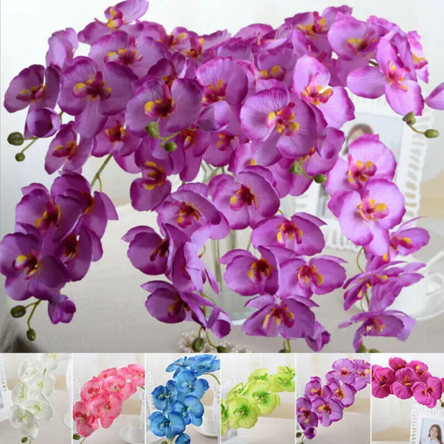 Fake Silk Flower Artificial Butterfly Orchid Bouquet Wedding Party Home Decor