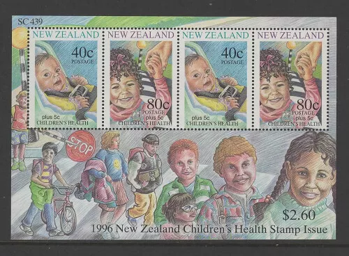 1996 NEW ZEALAND CHILDRENS HEALTH CHILD SAFETY minisheet SG2002 mint unhinged