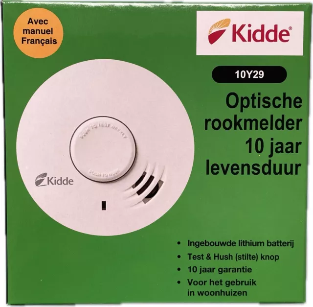 Rauchmelder Kidde Q2 (10Y29), 10 Jahres-Batterie Lebensdauer, optischer RM, weiß