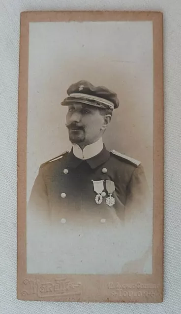 Foto Kleine CDV Offizier Marine Mütze Medaillen Je Moretta Rechts Toulon
