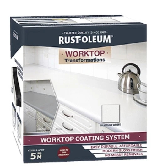 RUSTOLEUM KITCHEN WORKTOP Transformation Coating System Diamond White Gloss £89.49 PicClick UK