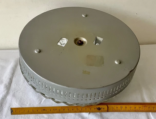 Ancien PLAFONNIER ou APPLIQUE Vintage en VERRE MOULÉ & METAL ARGENTÉ 20