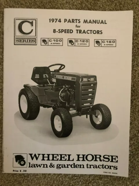 WHEEL HORSE C Series Parts Manual for C 100 C 120 C 160 8 Speed 18.20 PicClick