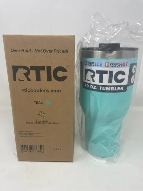 RTIC 40 oz Insulated Tumbler Stainless Steel with Lid - Spill Proof - Teal