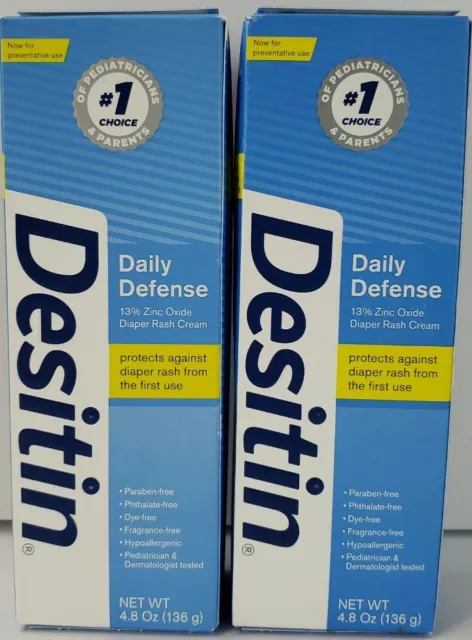 Crema para pañales de alivio rápido Desitin con tubo de óxido de zinc de 4,8 onzas 2 paquetes